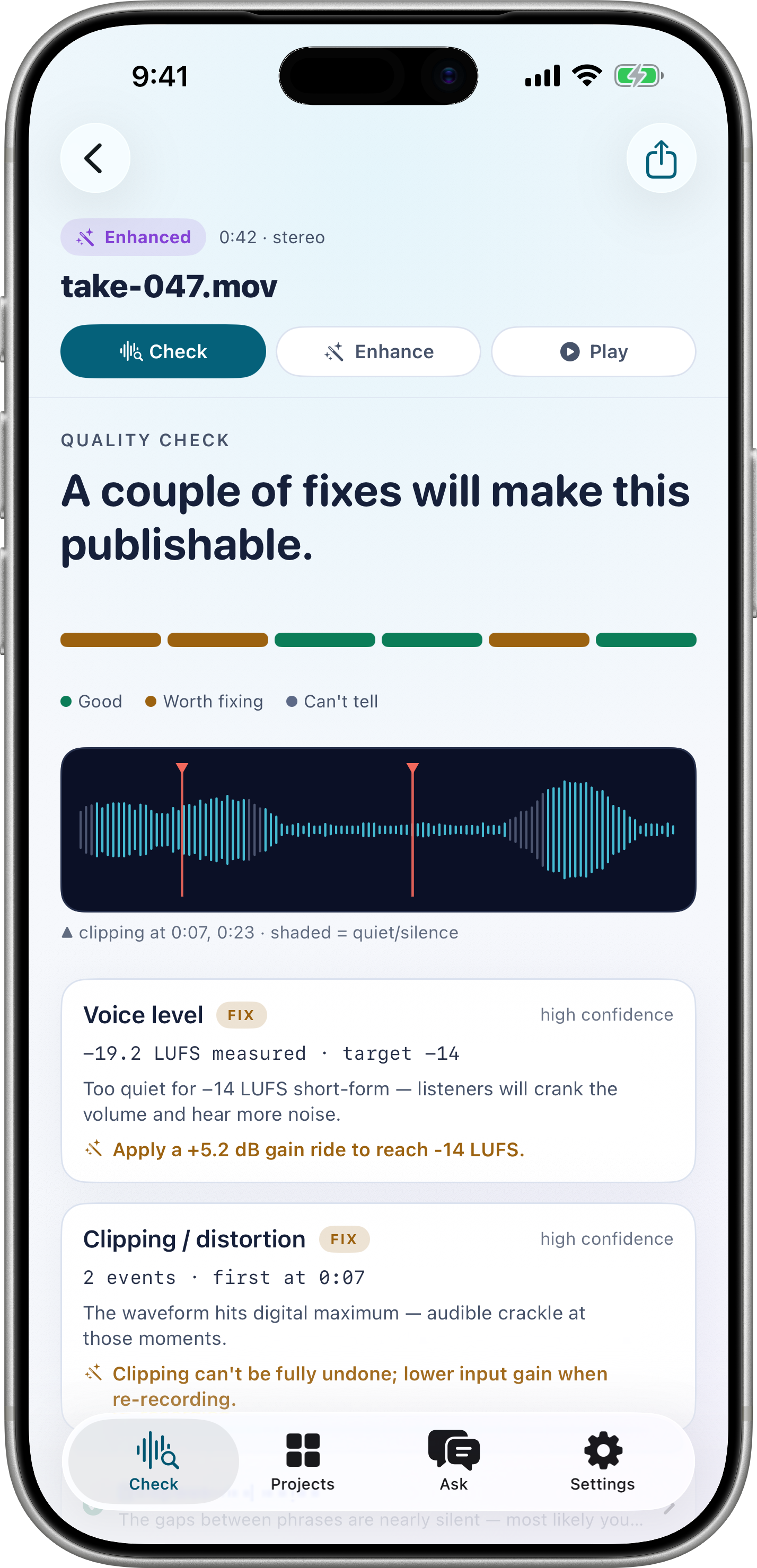 Results — verdict and measured findings